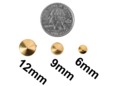 Size of short cone gold studs. thumbnail image.