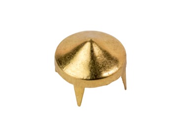 Gold short cone stud for clothing.