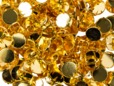 Gold round flat top spikes - studs. thumbnail image.