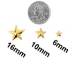 Different sizes of gold metal star studs. thumbnail image.