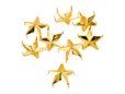 Gold metal star studs for clothing. thumbnail image.