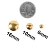 Different sizes of gold dome studs. thumbnail image.