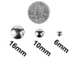 Different sizes of silver dome studs. thumbnail image.