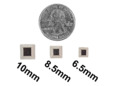 Different sizes of silver square spike rivets. thumbnail image.