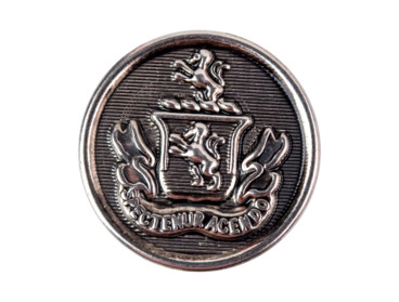 Silver crest regal button.
