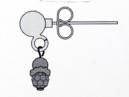 Silver earring post for DIY jewelry making.