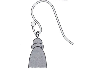 Ball hook earwire for DIY jewelry.