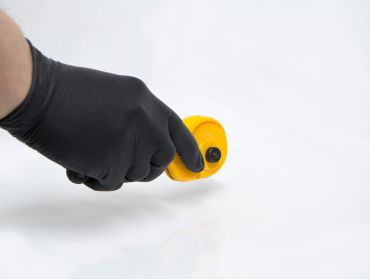 Black rubber gloves for working with chemicals, adhesives, glues, solvents, etc.