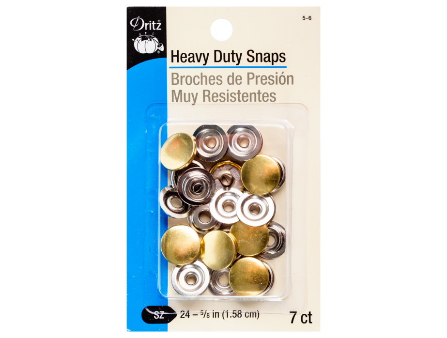 Dritz Heavy Duty Brass Snaps Size 24-5/8 - 7ct - Heavy Duty Snaps - Snaps  & Fasteners - Buttons
