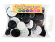 Variety pack of white and black buttons. thumbnail image.