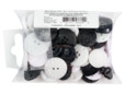 White and black buttons for sewing and home decor. thumbnail image.