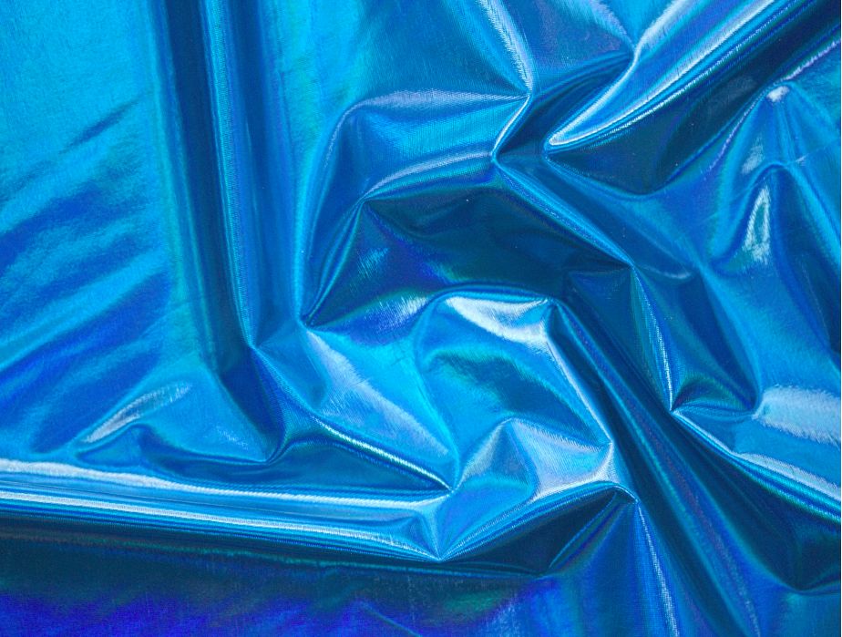 Metallic Foil Spandex: Iridescent Blue