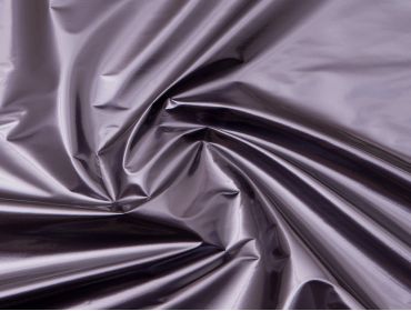 Metallic purple shiny 4-way stretch vinyl fabric.