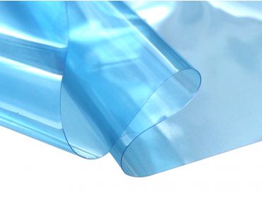 light blue transparent vinyl plastic material