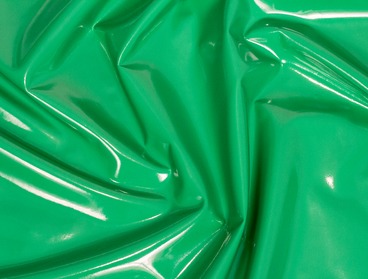 Green stretch vinyl fabric.