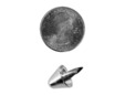 Size of tall cone silver studs. thumbnail image.