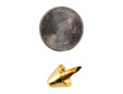 Gold tall cone stud for jeans, jackets, clothing, shoes, hats. thumbnail image.