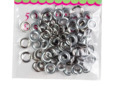Silver metal eyelets for corsets, lacing, belts, and bags. thumbnail image.