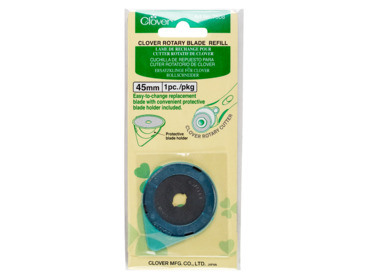 Clover 45mm single replacement blade for rotary cutters.