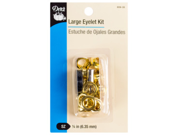 Gold quarter-inch eyelet kit.
