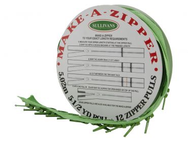 custom length zipper green