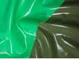 Eco green versus army green pu vinyl coated stretch fabric. thumbnail image.
