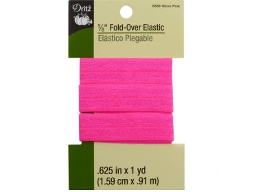 Hot pink fold over elastic five-eights inch wide.
