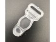Clear plastic garter clip for lingerie and fashion. thumbnail image.