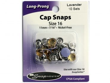 size 16 snaps with lavendar light purple cap