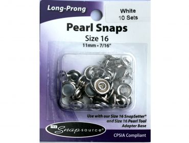 pearl white snaps size 16