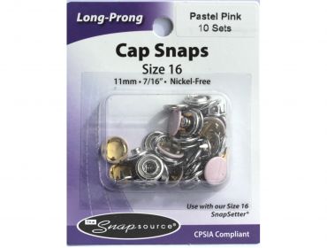 pink capped snaps size 16