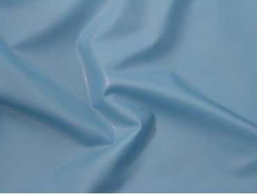 Sky blue latex sheeting material.